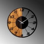 Wallity Linear Reloj de Pared Decorativo de Madera y Metal Nogal y Negro
